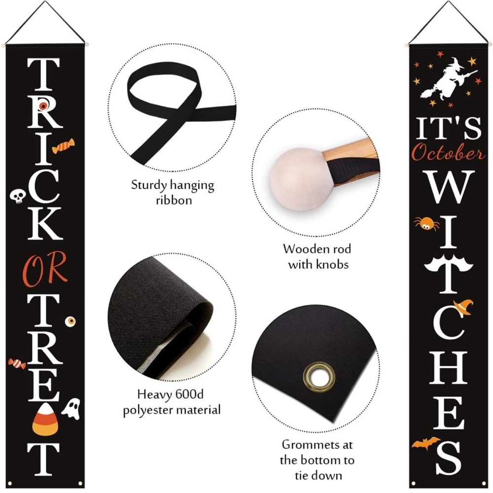 Trick or treat or it’s October witches door signs - Picture 5 of 6